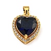 Rack Plating Brass Micro Pave Cubic Zirconia Pendants KK-H469-02G-2