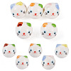 5Pcs Printed Handmade Porcelain Ceramic Beads PORC-TADJ0001-02-1