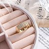 Brass Micro Pave Clear Cubic Zirconia Cuff Finger Rings for Women RJEW-G337-27G-2