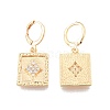 Clear Cubic Zirconia Rectangle Dangle Leverback Earrings EJEW-N012-98-1