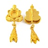 Flower Brass Earring Hooks with Round Tray KK-G502-22G-2