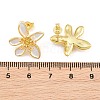 Brass Micro Pave Cubic Zirconia Stud Earring Findings CU-CBAA5EE-04G-03-3