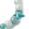 Synthetic Turquoise Beaded Stretch Bracelets for Women BJEW-TA00574-01-4