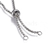 Non-Tarnish Adjustable 304 Stainless Steel Rolo Chains Slider Bracelet BJEW-L653-003P-B-3