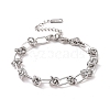 Non-Tarnish 304 Stainless Steel Knot Link Chain Bracelet for Men Women BJEW-E020-01P-1