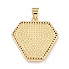 Brass Micro Pave Clear Cubic Zirconia Pendants ZIRC-L100-053G-4