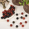 2 Sets 2 Colors Dyed & Heated Natural Black Agate & Red Agate Beads G-TA0001-45-16