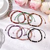 6Pcs 6 Styles Natural Gemstone Braided Bead Bracelets BJEW-JB11241-1