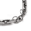 Anti-Tarnish 201 Stainless Steel Rectangle Link Chain Necklace & Bracelets Set SJEW-G083-12P-3