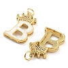 Brass Micro Pave Clear Cubic Zirconia Pendants KK-G498-01B-02-2