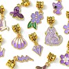 Purple Color Theme Alloy Enamel Pendants PALLOY-FS00010-3