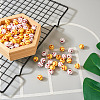 200Pcs 2 Colors Opaque Acrylic Round Beads SACR-BY0001-02-6