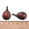 Synthetic Cherry Quartz Glass Teardrop Pendants G-K363-01R-07-2