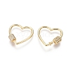 Brass Micro Pave Cubic Zirconia Screw Carabiner Lock Charms ZIRC-I031-12G-2