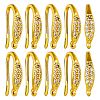 10 Pairs Brass Micro Pave Clear Cubic Zirconia Earring Hooks ZIRC-SZ0005-19B-1