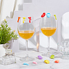  2 Sets 2 Style Silicone Wine Glass Charms DIY-NB0010-54-4