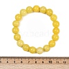Natural Yellow Jade Bead Stretch Bracelets BJEW-K212-C-038-6