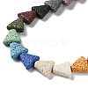 Triangle Dyed Natural Lava Rock Beads Strands G-O126-04A-01-3