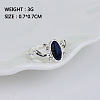 Alloy with Natural Lapis Lazuli Finger Rings FS-WGF3EDB-03-3