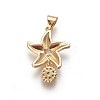 Brass Micro Pave Cubic Zirconia Pendants X-ZIRC-O027-12G-2