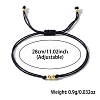 Adjustable Brass Round Bead Polyester Braided Cord Bracelets for Women ZQ0354-1-3