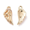 Brass Micro Pave Clear Cubic Zirconia Charms LS-KK-G418-12G-2