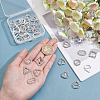   36pcs 9 style Brass Crystal Rhinestones Slide Heart Buckles KK-PH0001-87-5