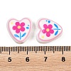 Floral Printed Porcelain Beads PORC-A033-01E-3