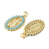 Brass Micro Pave Sky Blue Cubic Zirconia Pendants CU-CBA6938-11G-01-2