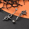 Snake 316 Surgical Stainless Steel Belly Button Rings EJEW-G416-18C-AS-2