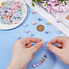 160Pcs 10 Colors Duotone Spray Painted Crackle Acrylic Beads OACR-DC0001-43-3