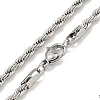 Non-Tarnish 201 Stainless Steel Rope Chain Necklaces for Women and Men NJEW-F322-09P-1