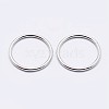 Rhodium Plated 925 Sterling Silver Round Rings STER-F036-03P-0.3x4-2
