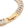 Brass Pave Clear Cubic Zirconia Rectangle Link Bracelets BJEW-YWC0002-11B-G-3