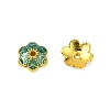 6-Petal Alloy Enamel Bead Caps ENAM-WH0063-02D-1