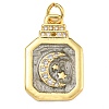 Rack Plating Brass Micro Pave Cubic Zirconia Pendants KK-G513-73A-05G-2