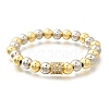 Brass Micro Pave Cubic Zirconia Beads Stretch Bracelets for Women Men BJEW-H201-01A-GP-4