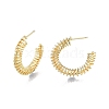 Brass Wire Swirl C-shape Stud Earrings EJEW-G322-04G-3