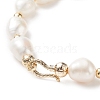 Natural Keshi Pearl Beaded Bracelet with Brass Clasp for Women BJEW-JB08867-01-2