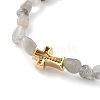 Nuggets Natural Labradorite Stretch Beaded Bracelets BJEW-JB05805-04-3
