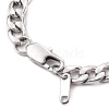 Tarnish Resistant Women' s Fashionable 304 Stainless Steel Cuban Link Chain Bracelets BJEW-JB05657-01-3