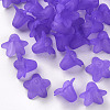 Purple Frosted Transparent Acrylic Flower Beads X-PLF018-15-1