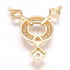 Brass Micro Pave Cubic Zirconia Pendants ZIRC-E124-21G-2