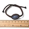 Adjustable Oval Natural Gemstone Braided Bead Bracelets BJEW-H626-02-6