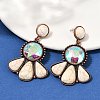 Alloy Synthetic Turquoise Dangle Stud Earrings LS-EJEW-U053-04A-R-2