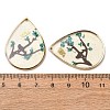 Brass & Transparent Epoxy Resin & Dried Flower Pendants RESI-G133-03G-01-3