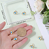 Beebeecraft 4 Pairs Evil Eye Brass Stud Earring Findings KK-BBC0010-43-3