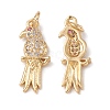 Rack Plating Brass Micro Pave Cubic Zirconia Pendants KK-G452-18G-1