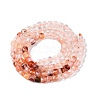 Gradient Color Natural Red Hematoid Quartz/Ferruginous Quartz Beads Strands G-N342-134-2