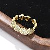 Brass Micro Pave Cubic Zirconia Cuff Rings for Women RJEW-Z084-01G-02-3